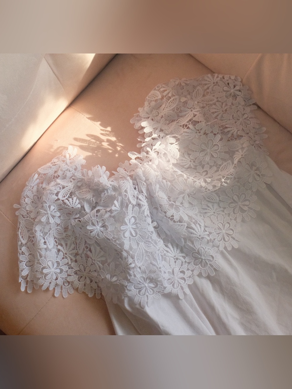 White Lace Trim Shirt